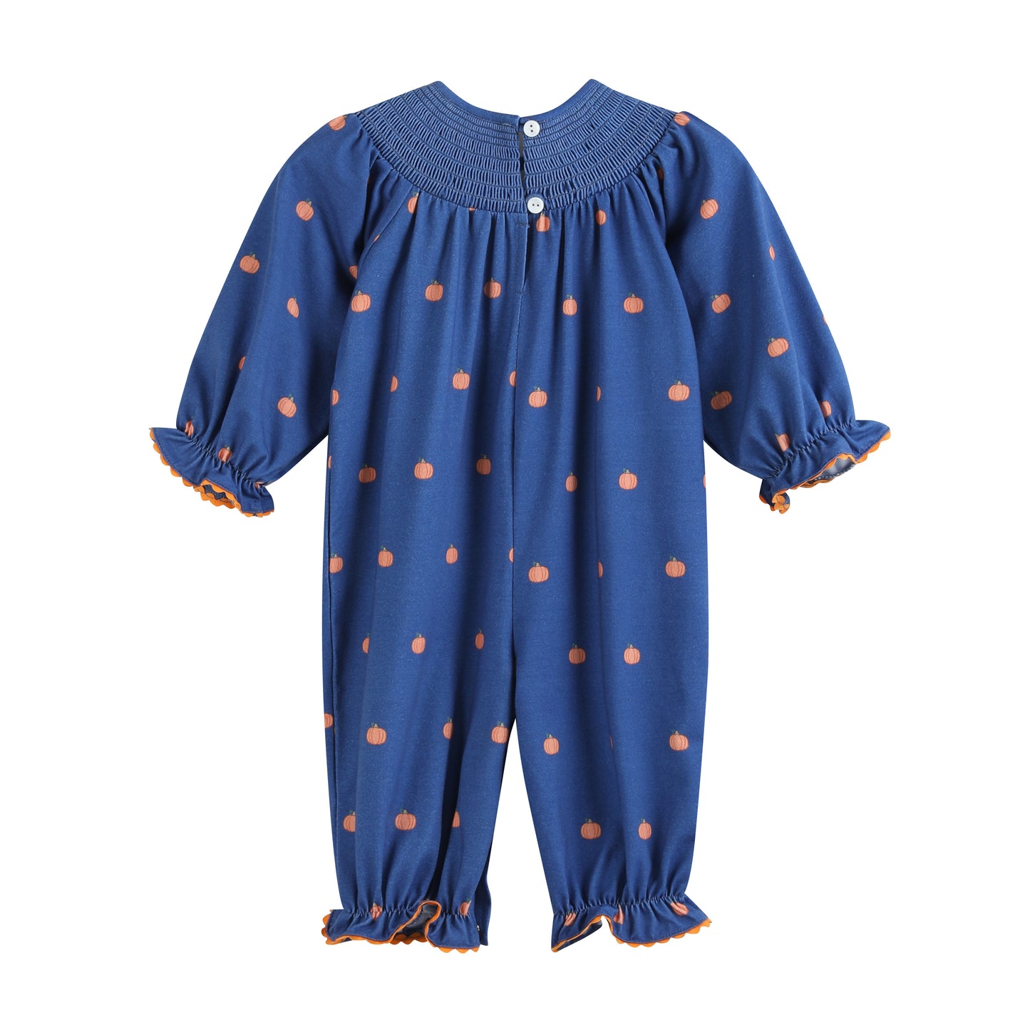 Blue Pumpkin Print Knit Smocked Playsuit
