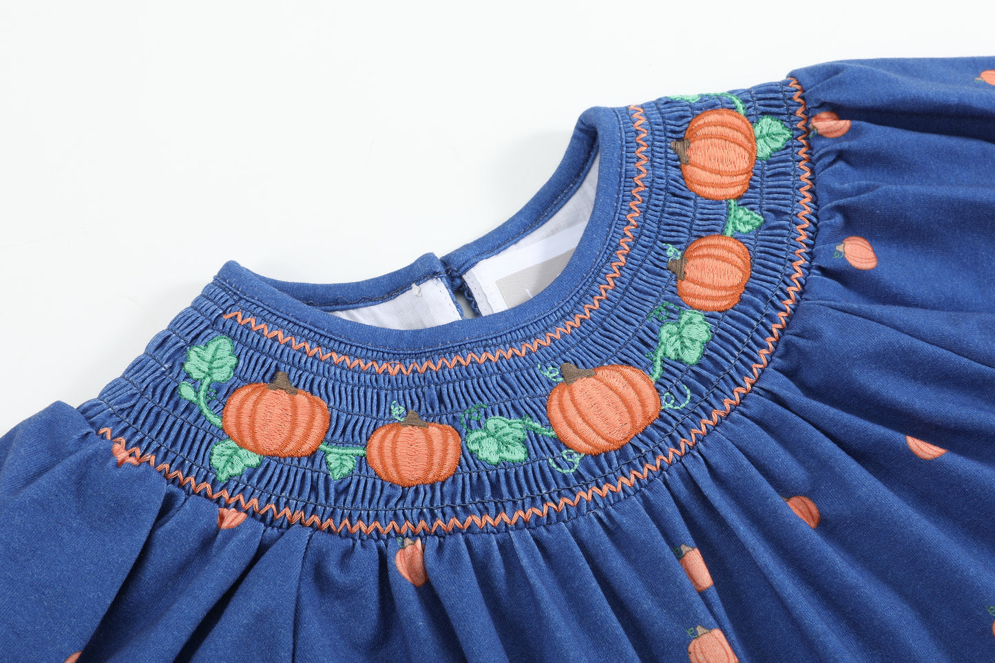 Blue Pumpkin Print Knit Smocked Playsuit