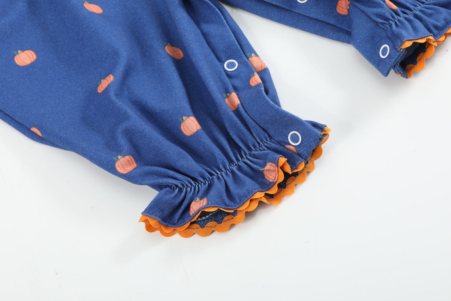 Blue Pumpkin Print Knit Smocked Playsuit
