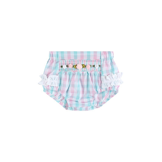 Pink Flower Smocked Bloomers