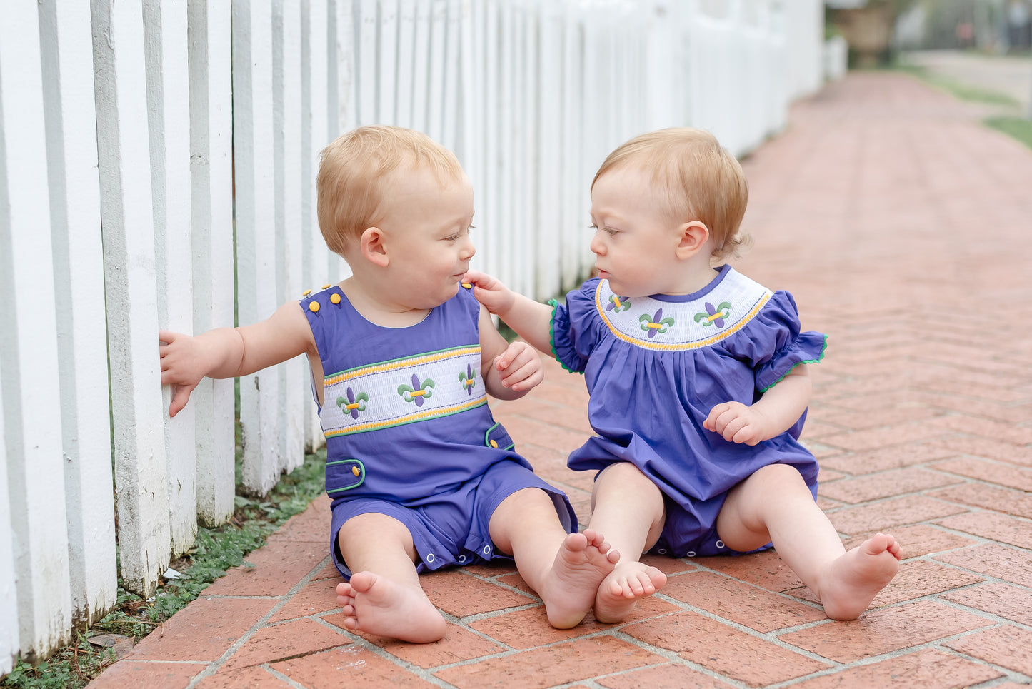 Purple Mardi Gras Smocked Romper