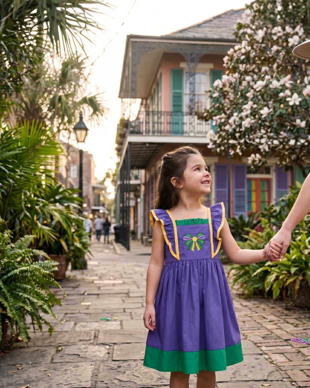Purple Mardi Gras Ruffle Dress