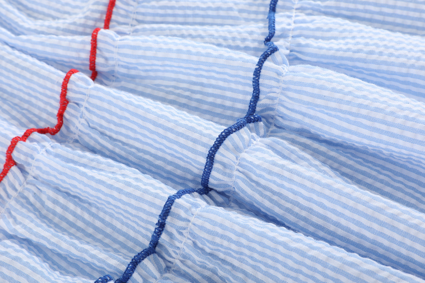 Blue Seersucker USA Flag Layered Sundress