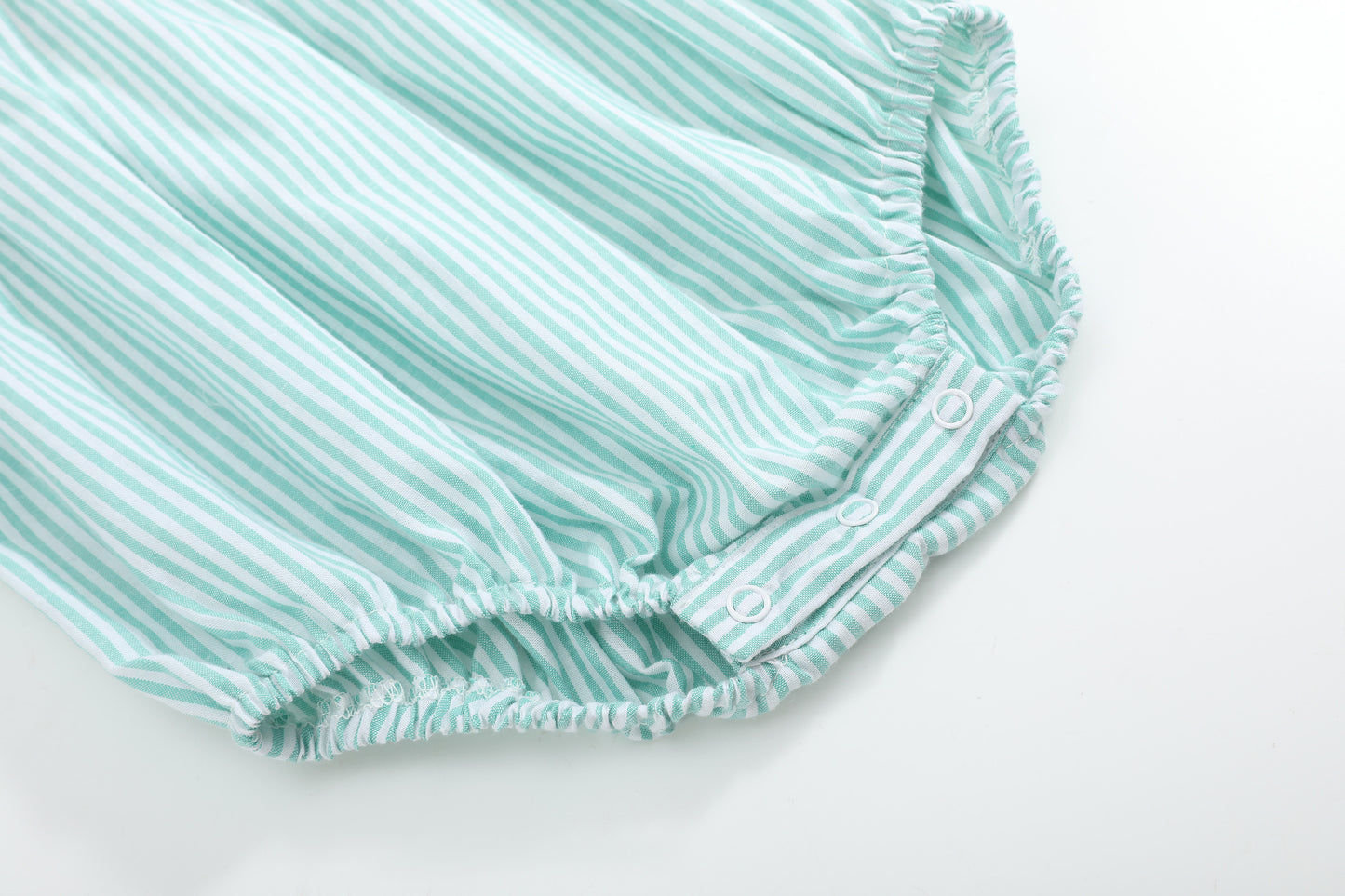 Green Seersucker Watermelon Smocked Romper
