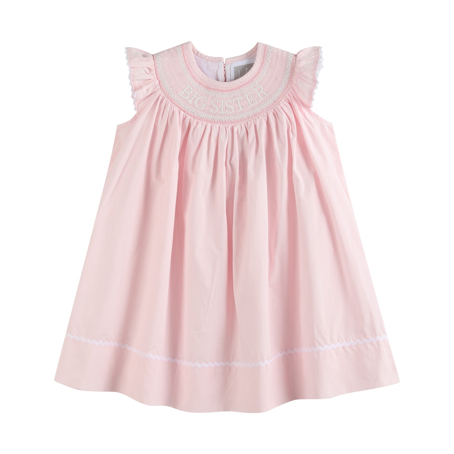 Pink Big Sister Smocked Bishop Dress