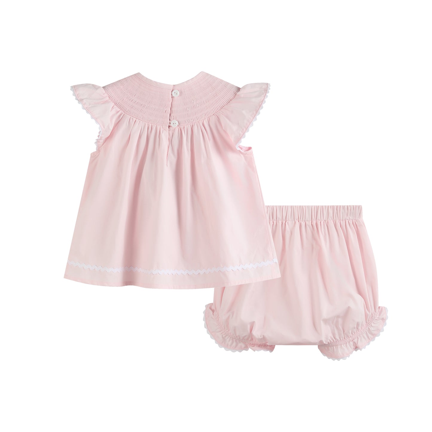 Pink Lil Sister Smocked Dress and Bloomer Set
