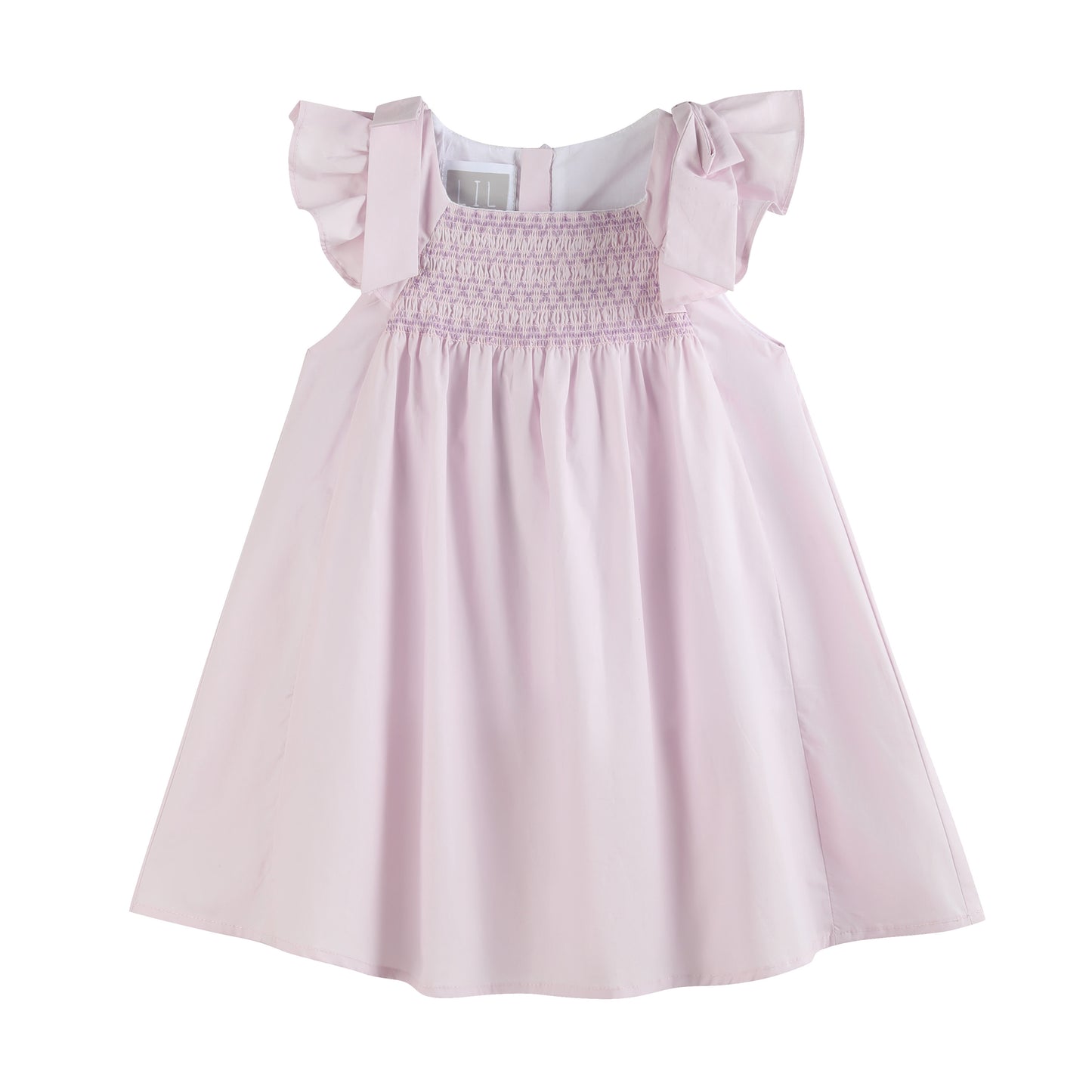 Light Purple Shoulder Bow Smocked Dress