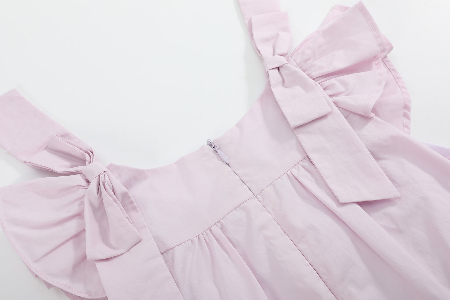Light Purple Shoulder Bow Smocked Dress