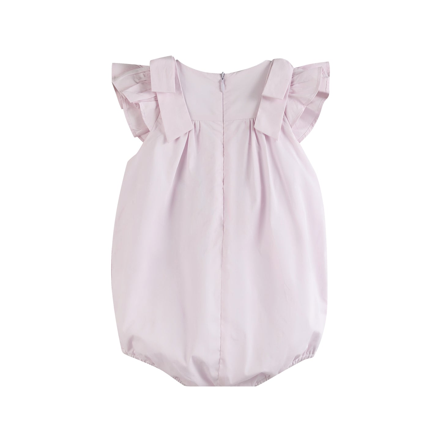 Light Purple Shoulder Bow Smocked Bubble Romper