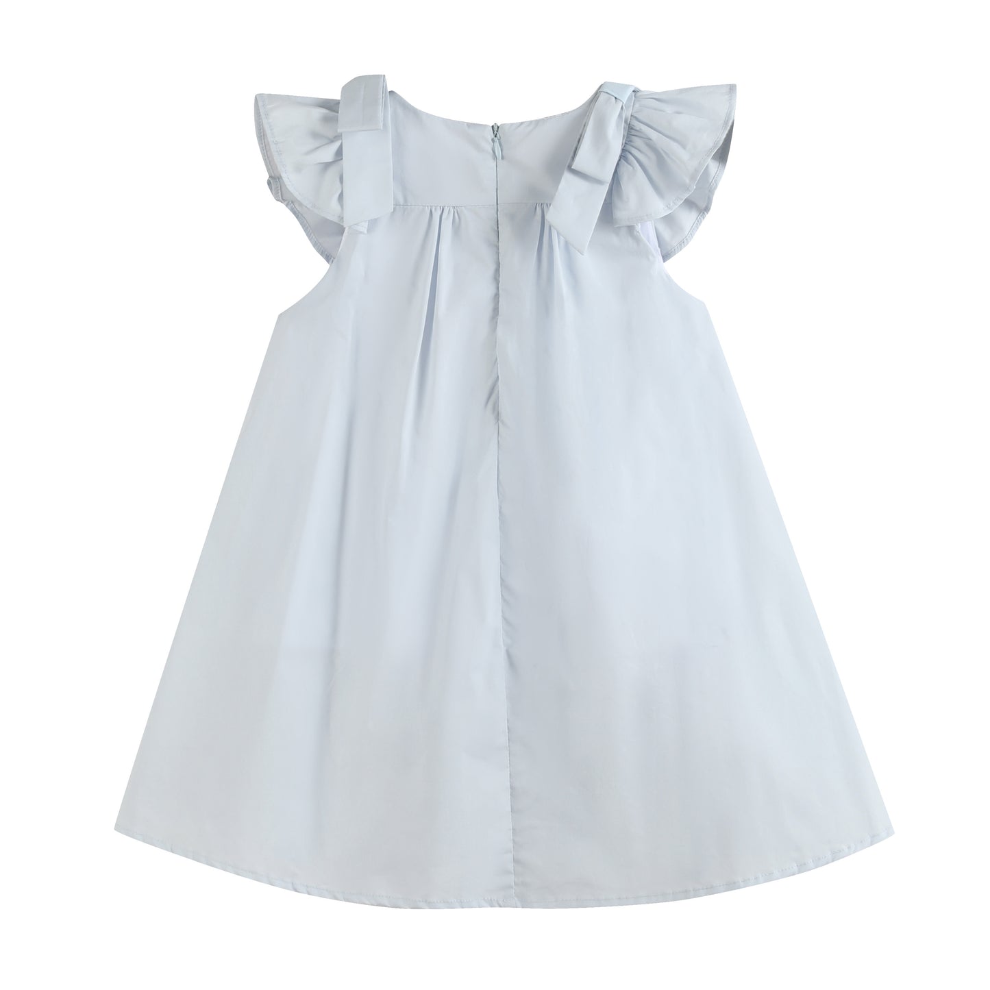 Light Blue Shoulder Bow Smocked Dress