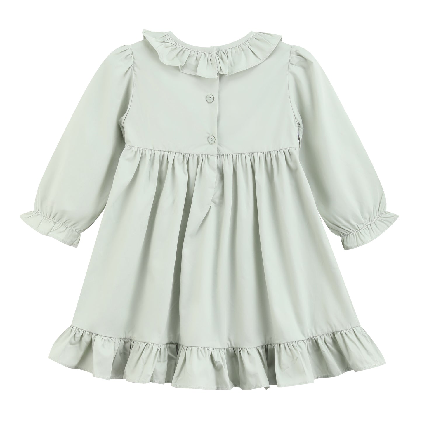 Sage Green Pumpkin Smocked Ruffle Dress