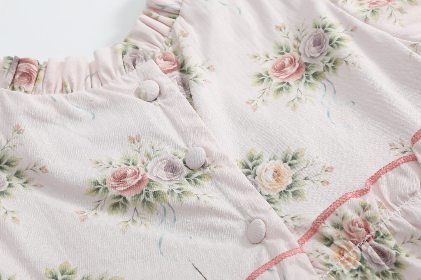 Heritage Custom Rose Layered Ruffle Dress