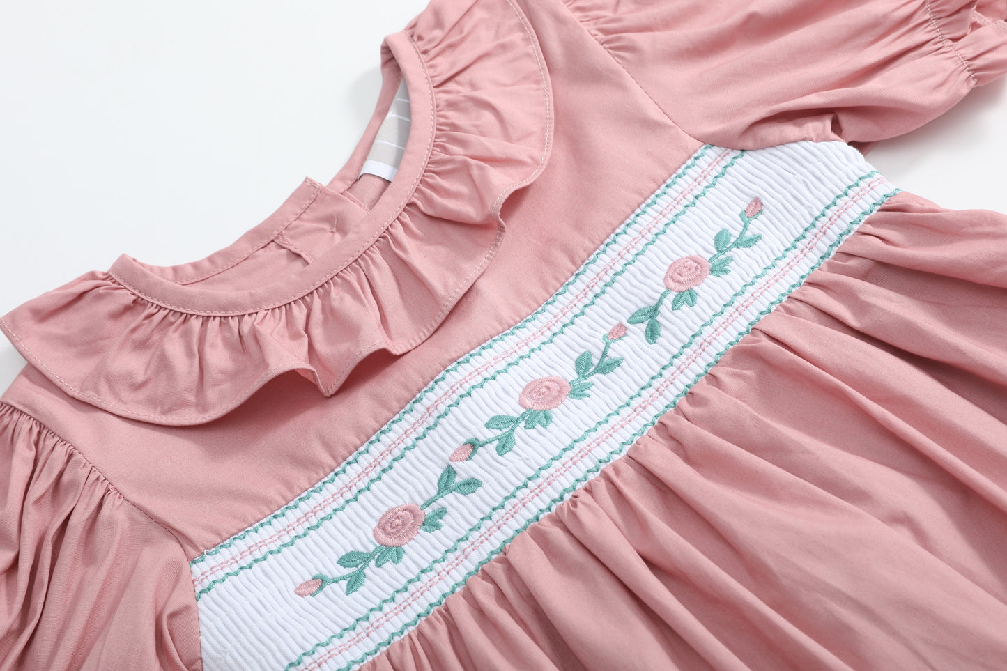 Heritage Rose Ruffle Smocked Dress