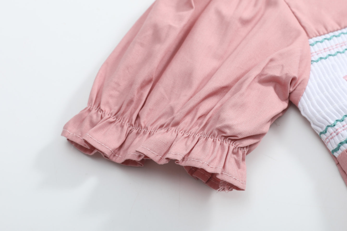 Heritage Rose Ruffle Smocked Romper
