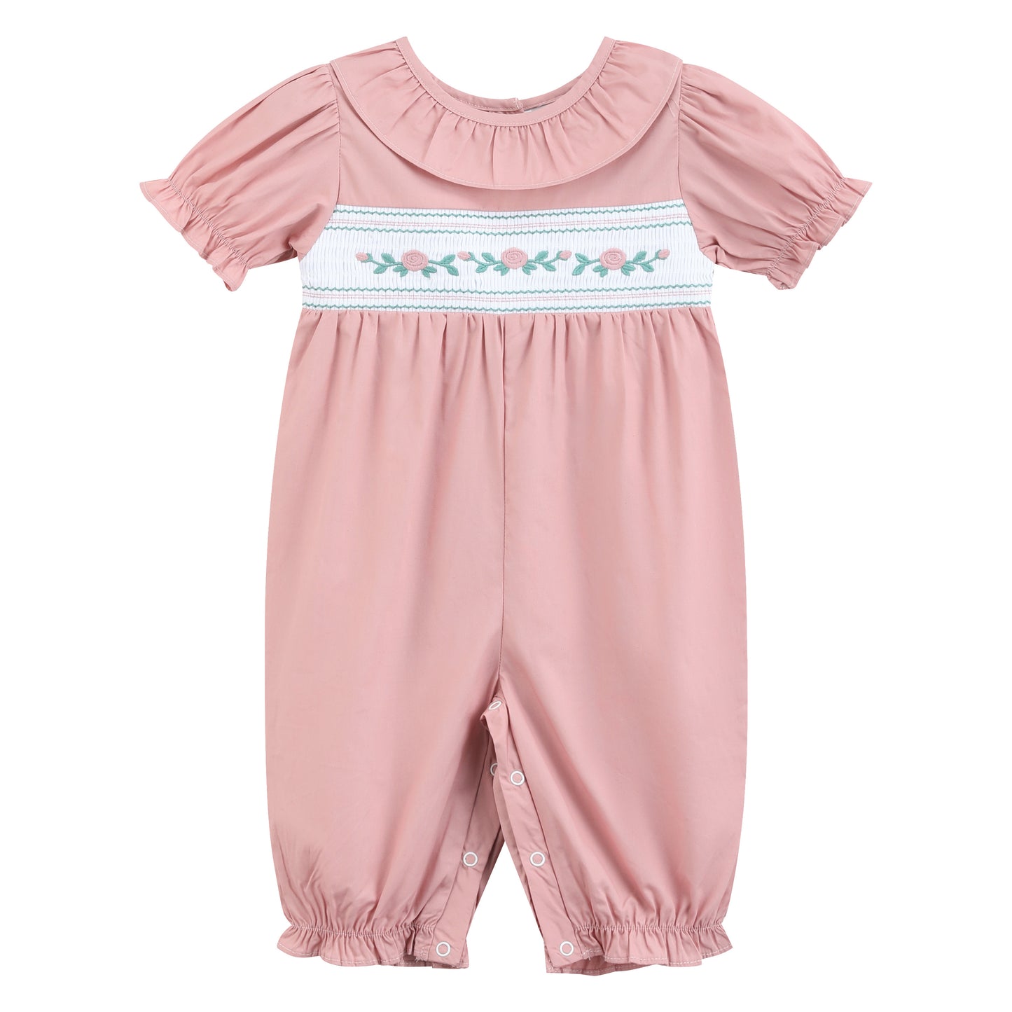 Heritage Rose Ruffle Smocked Playsuit