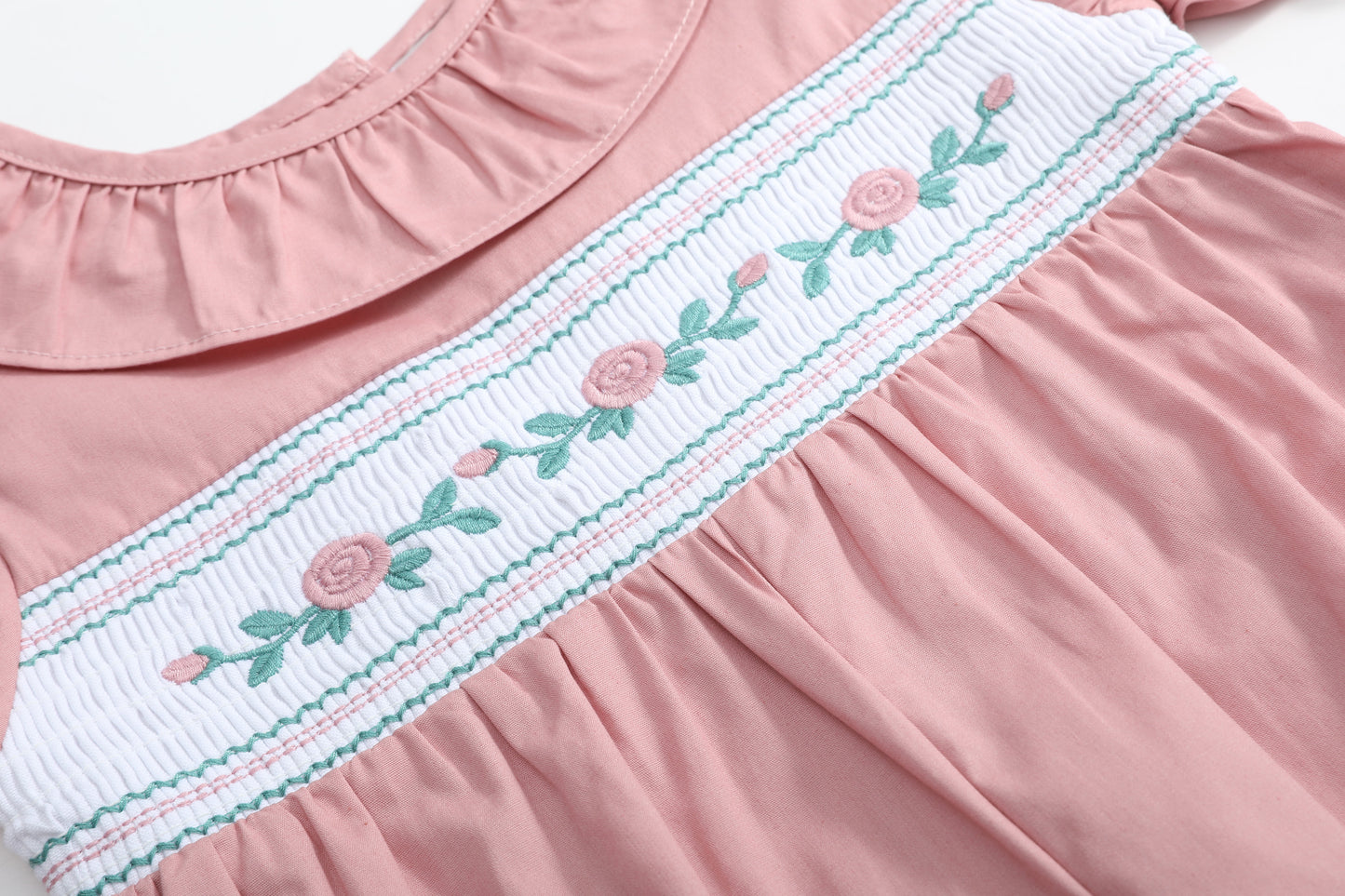 Heritage Rose Ruffle Smocked Playsuit