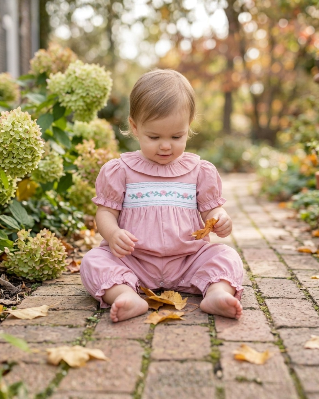 Heritage Rose Ruffle Smocked Playsuit