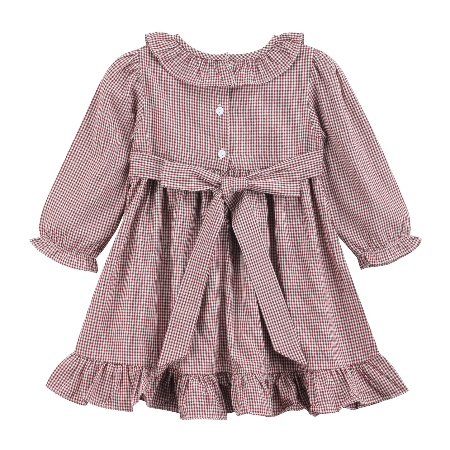 Red and Cream Gingham Farm Smocked Dress