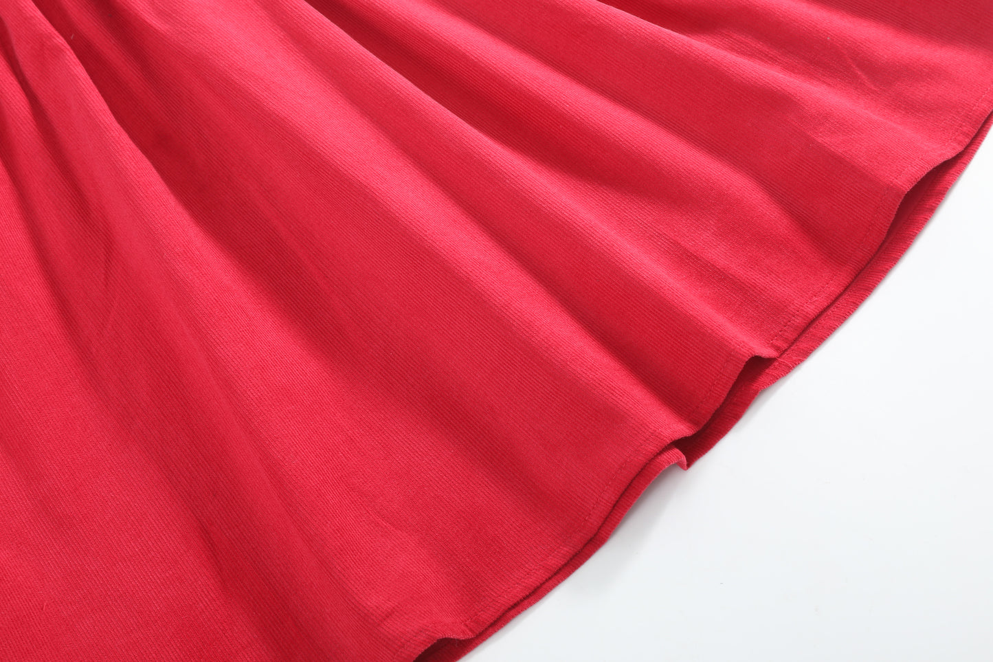 Red Corduroy Christmas Smocked Dress