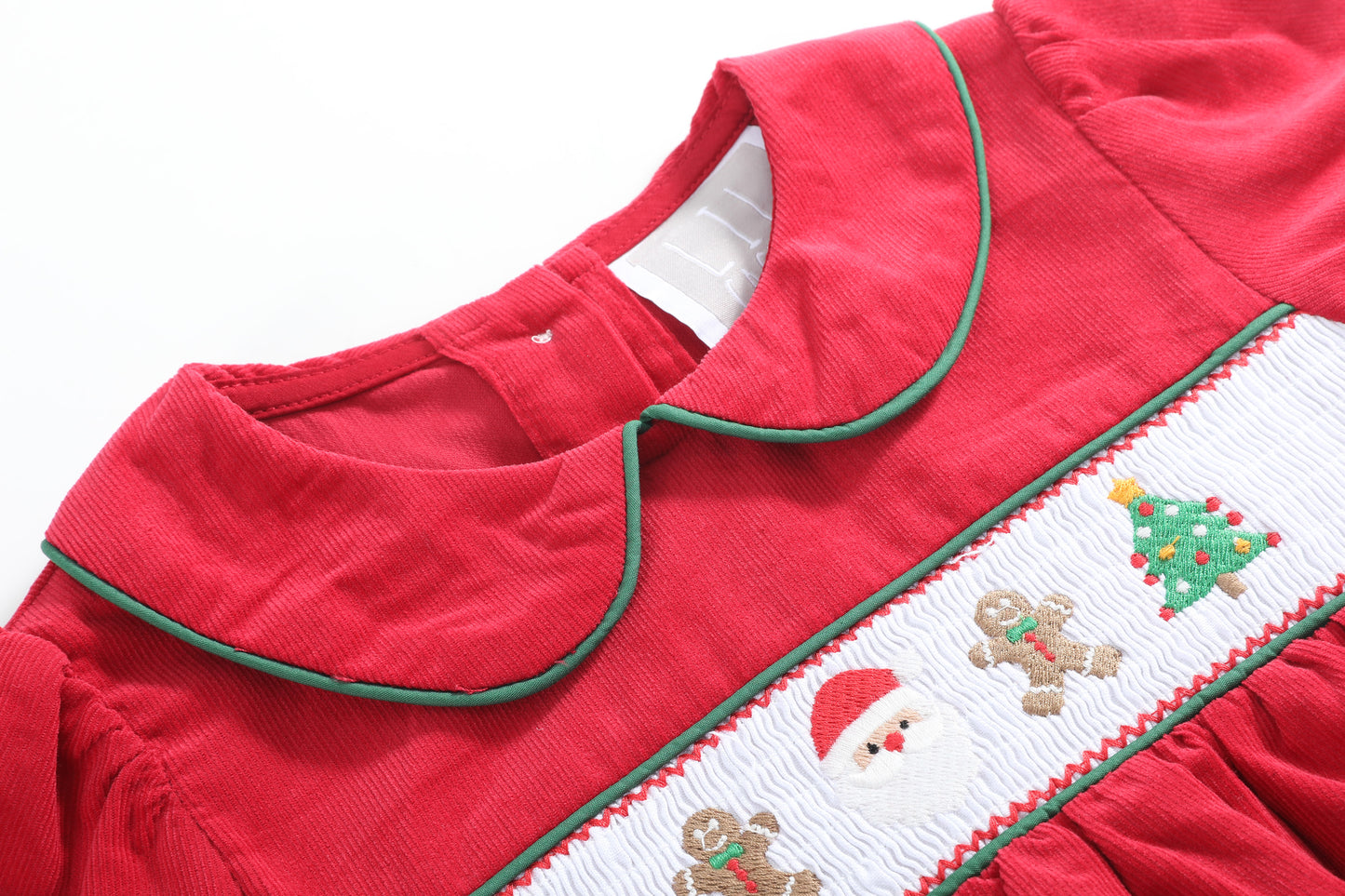 Red Corduroy Christmas Smocked Dress and Bloomers