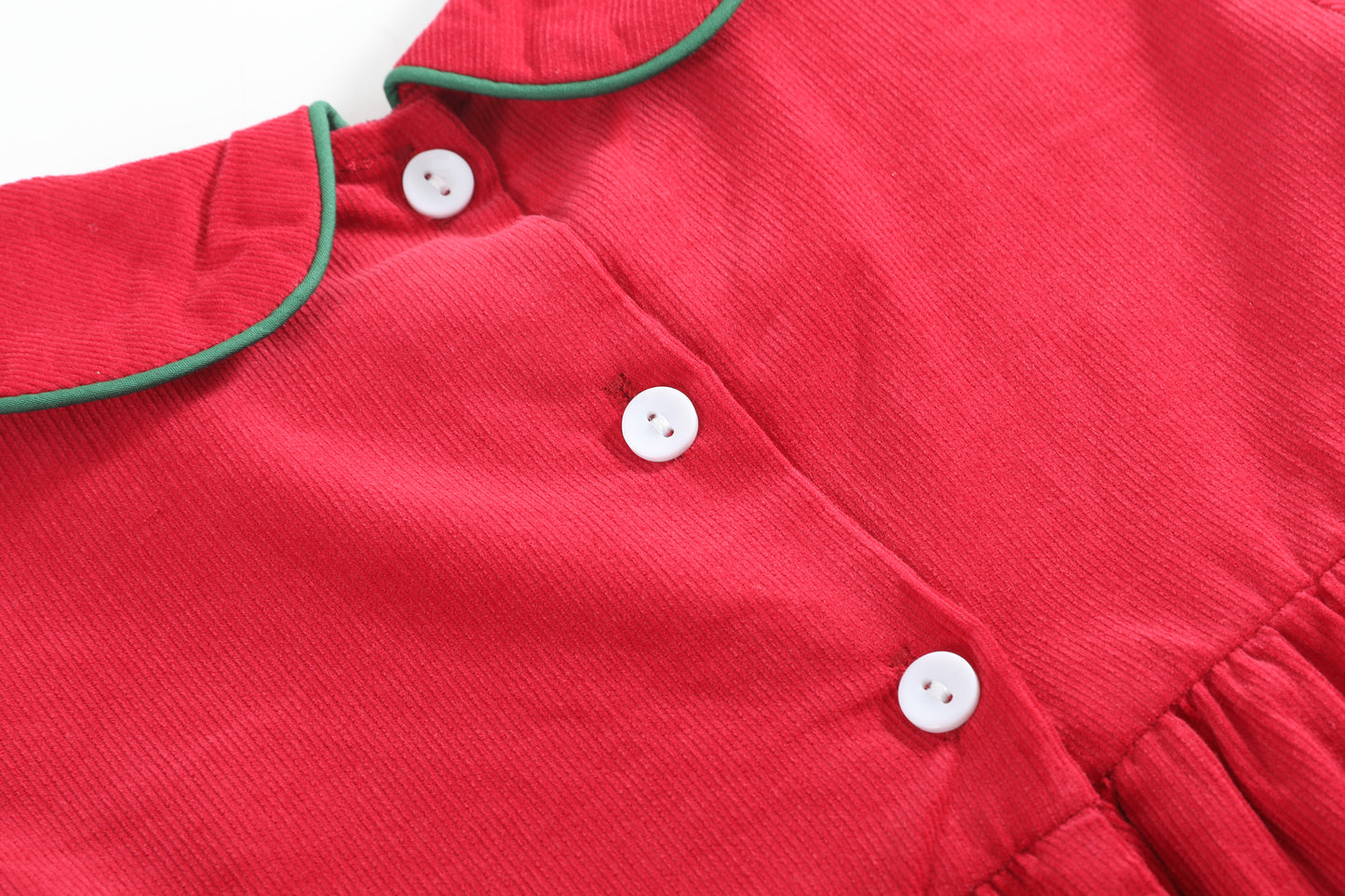 Red Corduroy Christmas Smocked Dress and Bloomers