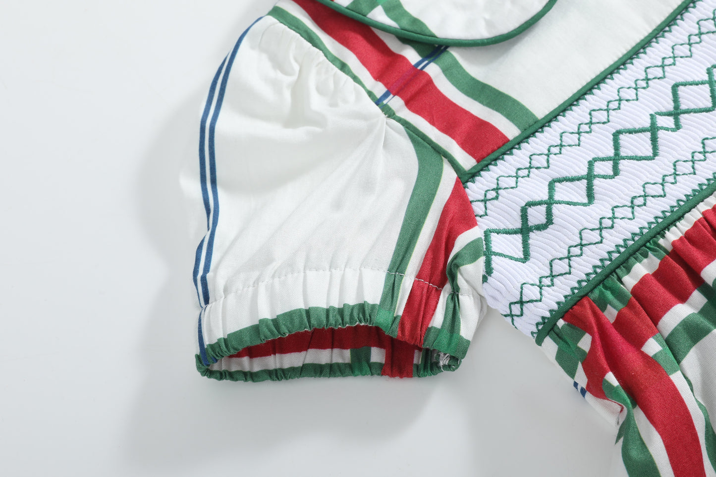 Christmas Plaid Smocked Collar Dress