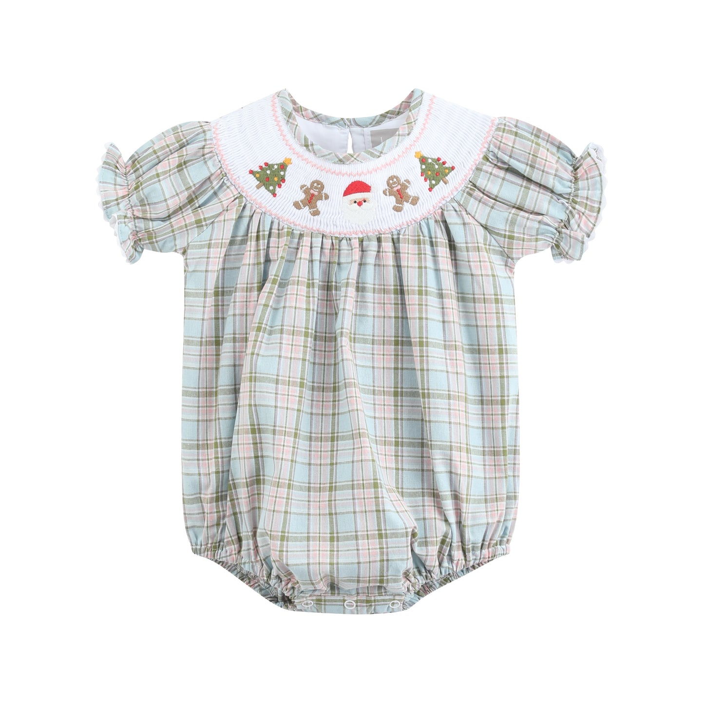 Pinkmas Plaid Christmas Smocked Romper