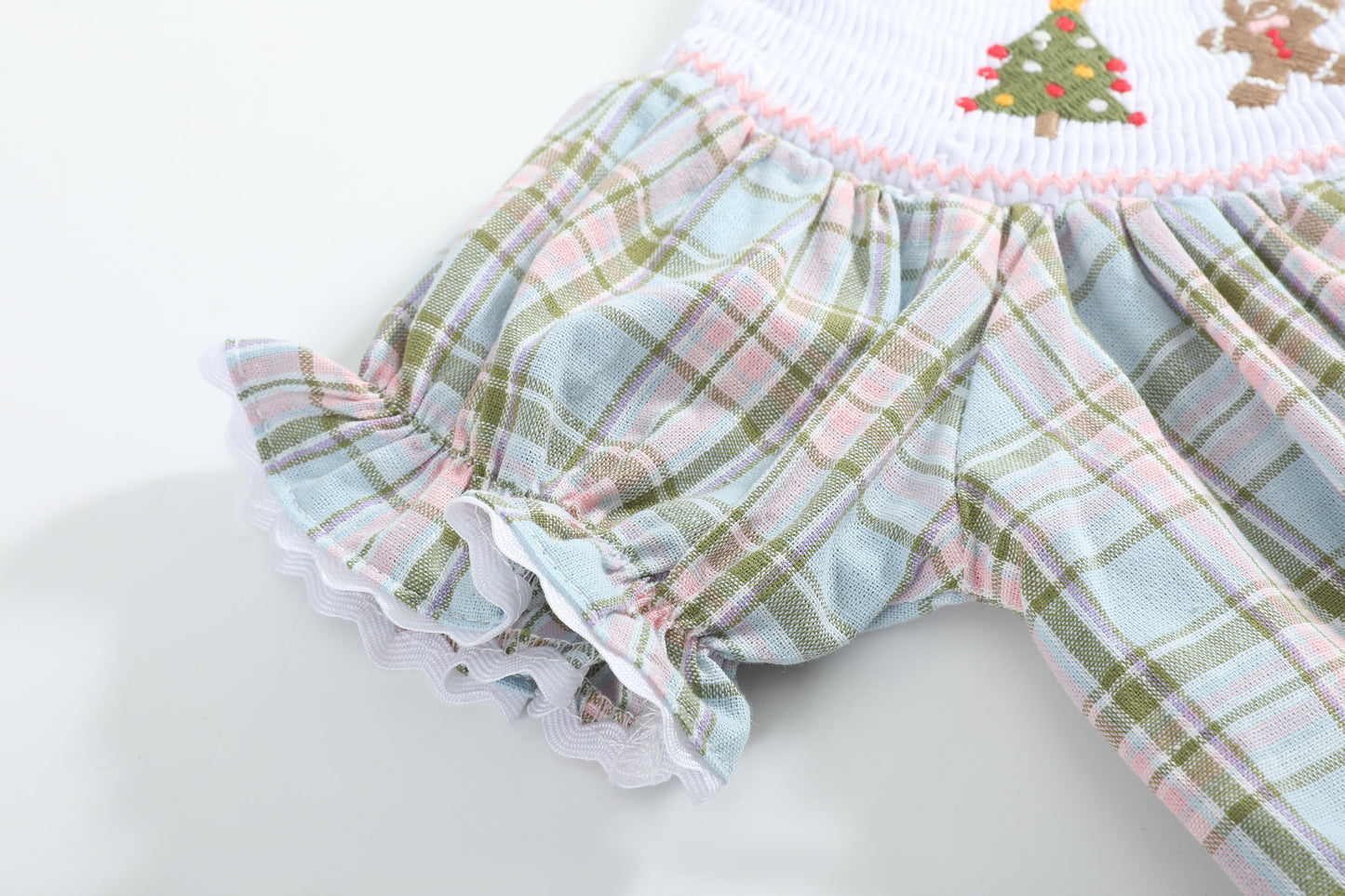 Pinkmas Plaid Christmas Smocked Romper