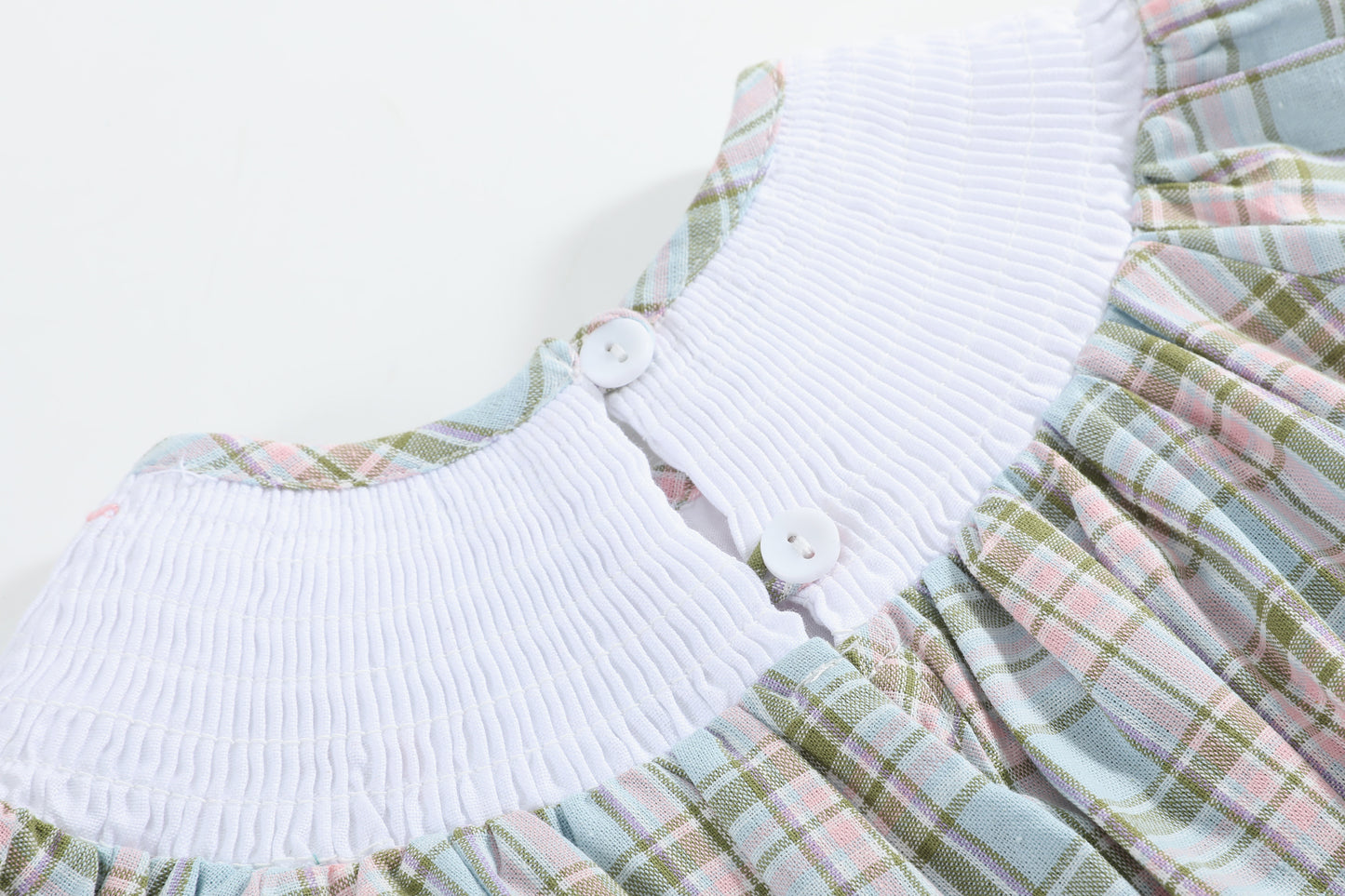 Pinkmas Plaid Christmas Smocked Romper