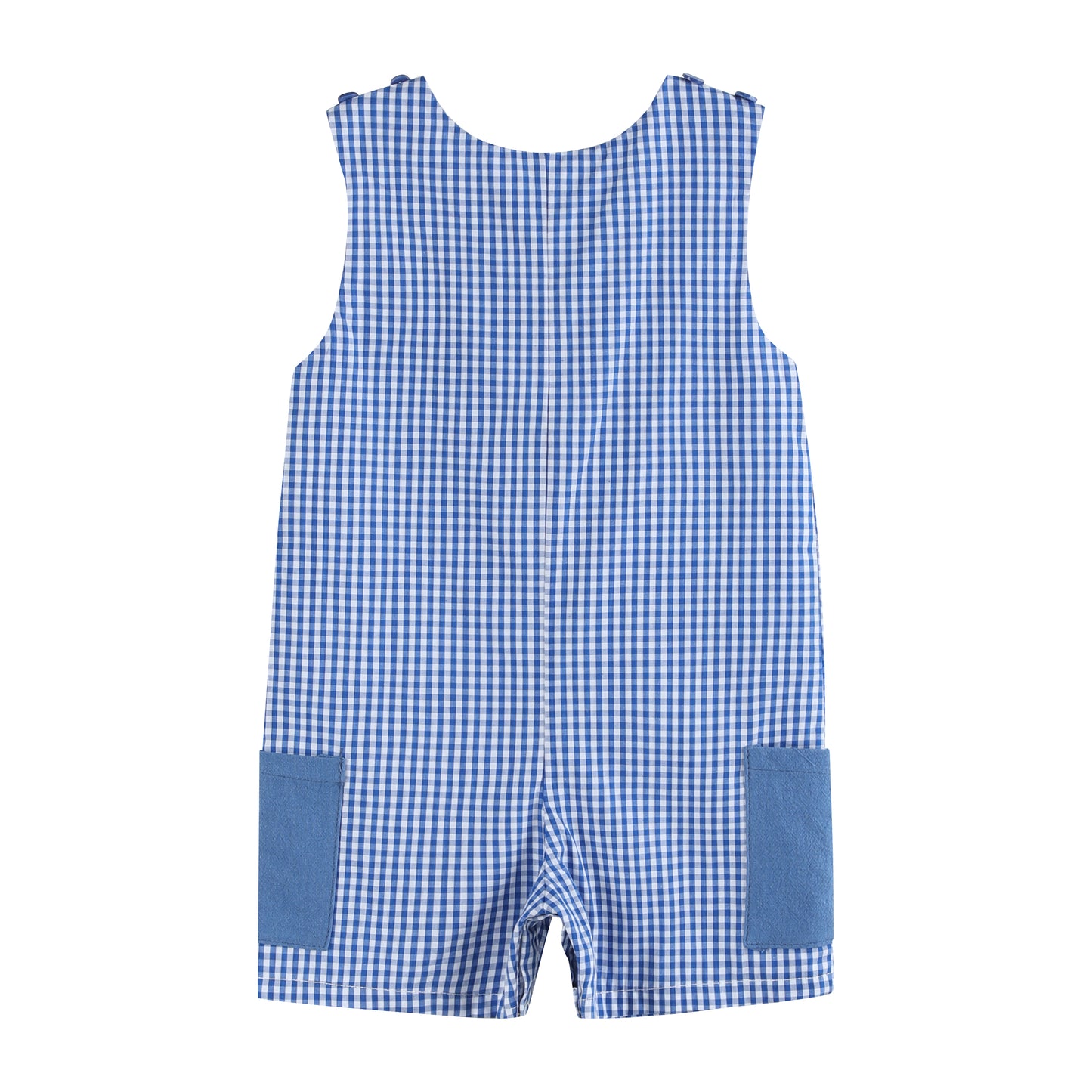 Royal Blue Gingham Pocket Shortalls