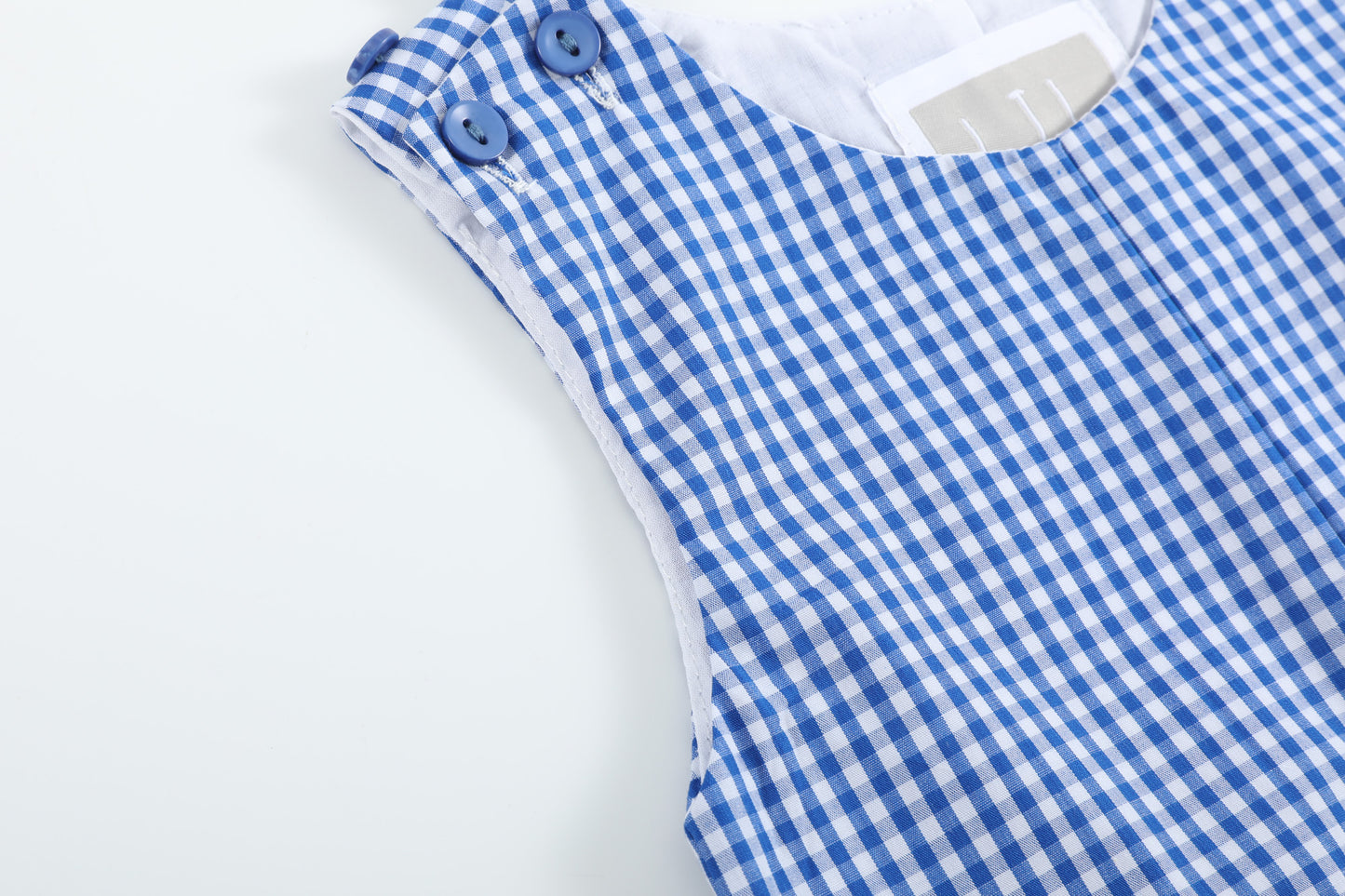 Royal Blue Gingham Pocket Shortalls