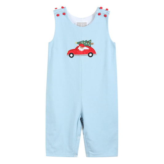 Light Blue Santa Christmas Car Overalls