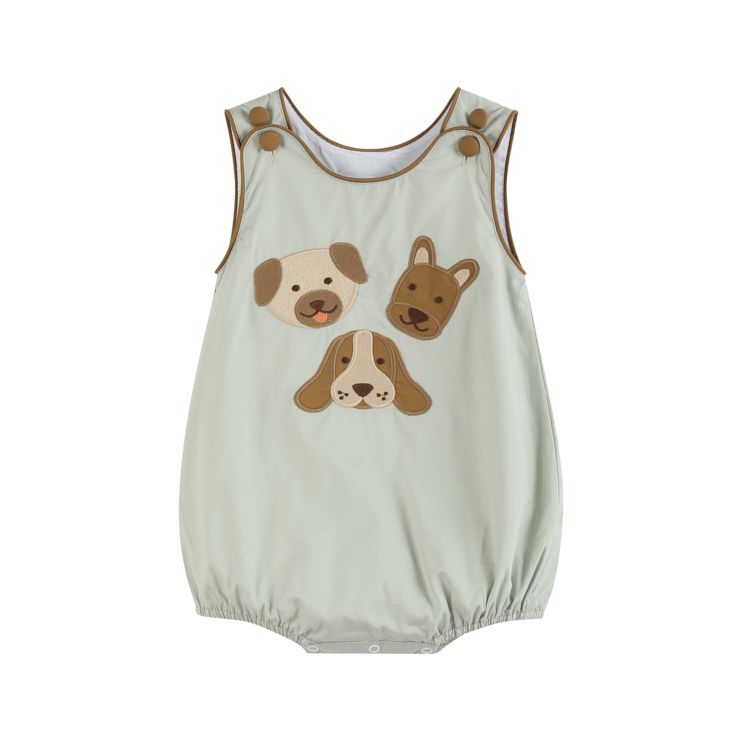 Green Dog Applique Bubble Romper