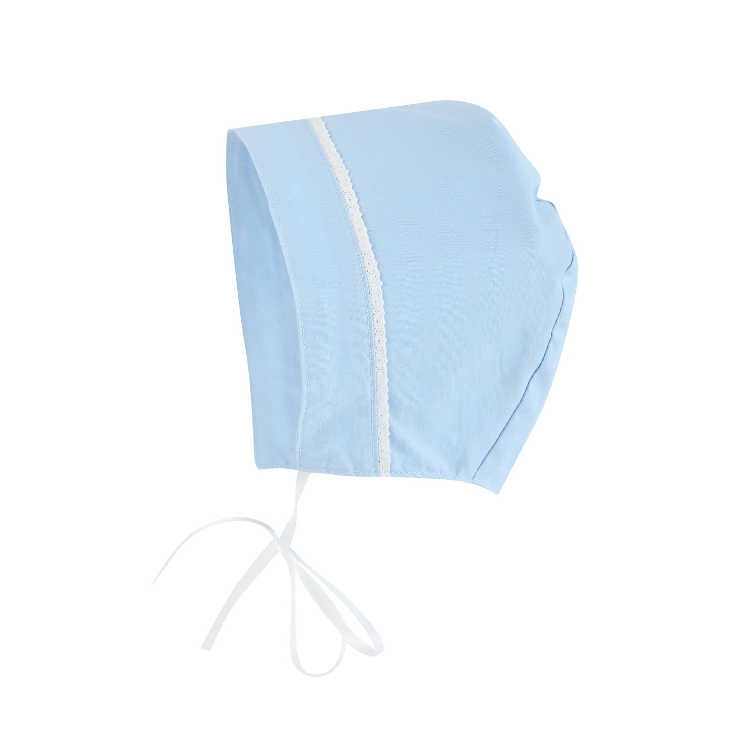 Light Blue Collared Button Romper with Bonnet