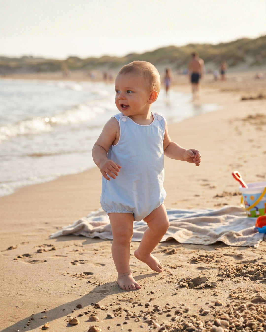 Classic Light Blue Bubble Romper