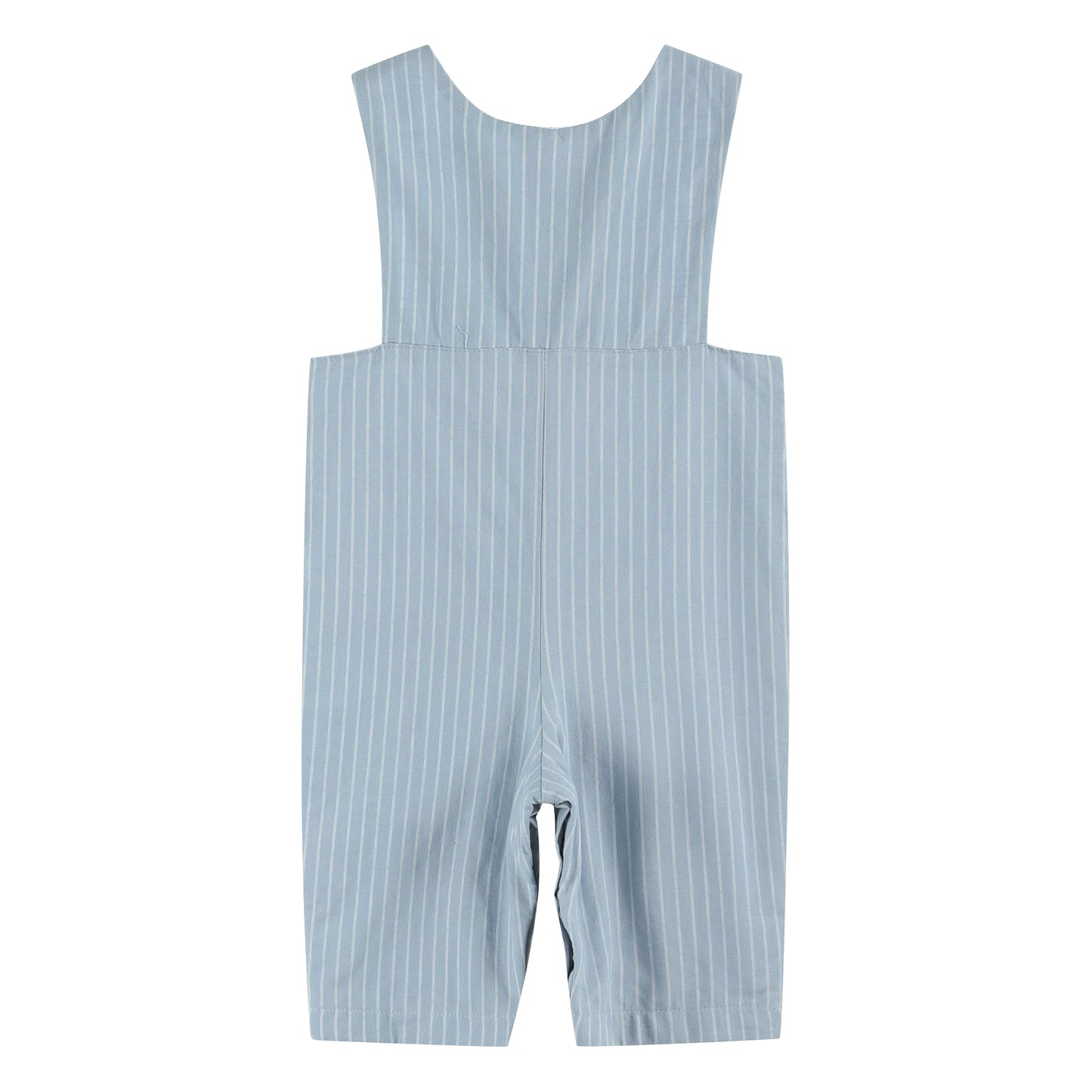 Blue Pinstripe Smocked Overalls