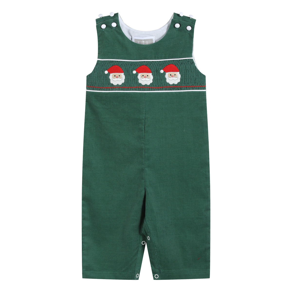 Green Corduroy Santa Smocked Longall