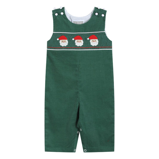 Green Corduroy Santa Smocked Longall
