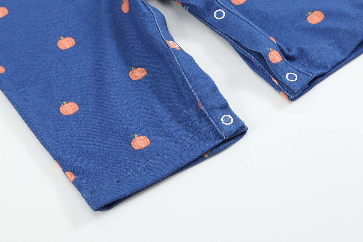 Blue Pumpkin Print Knit Smocked Longalls