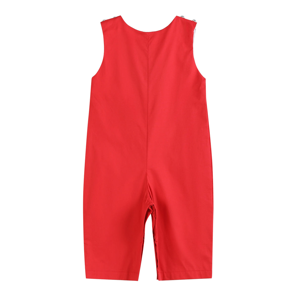 Santa Red Smocked Overalls