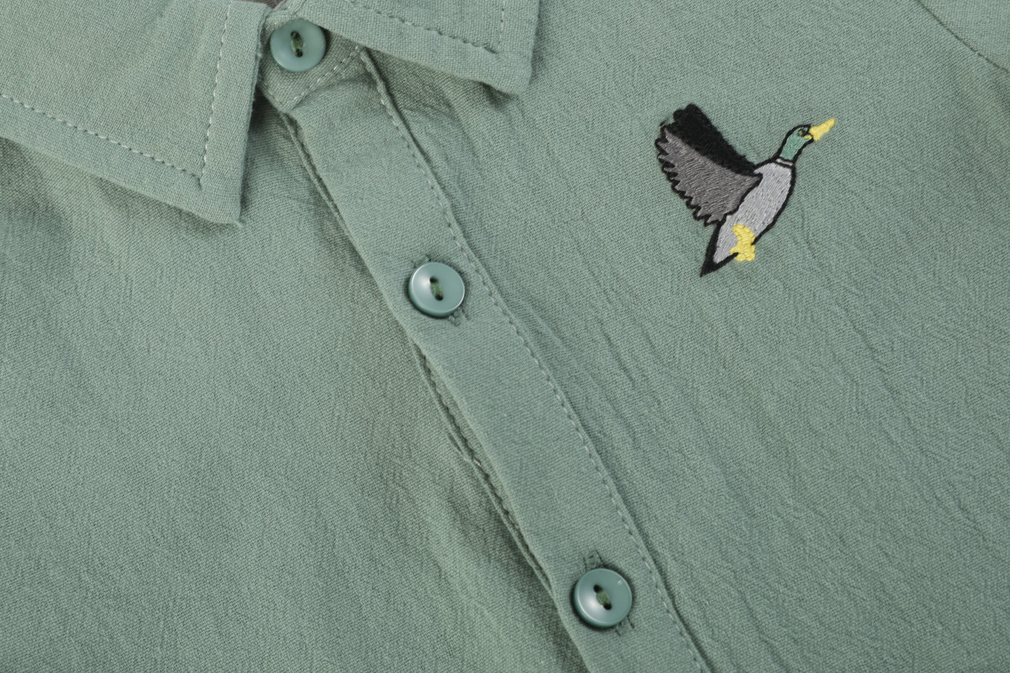 Sage Green Mallard Boys Dress Shirt