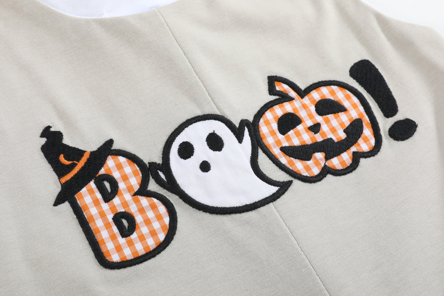 Gray Boo Applique Overalls