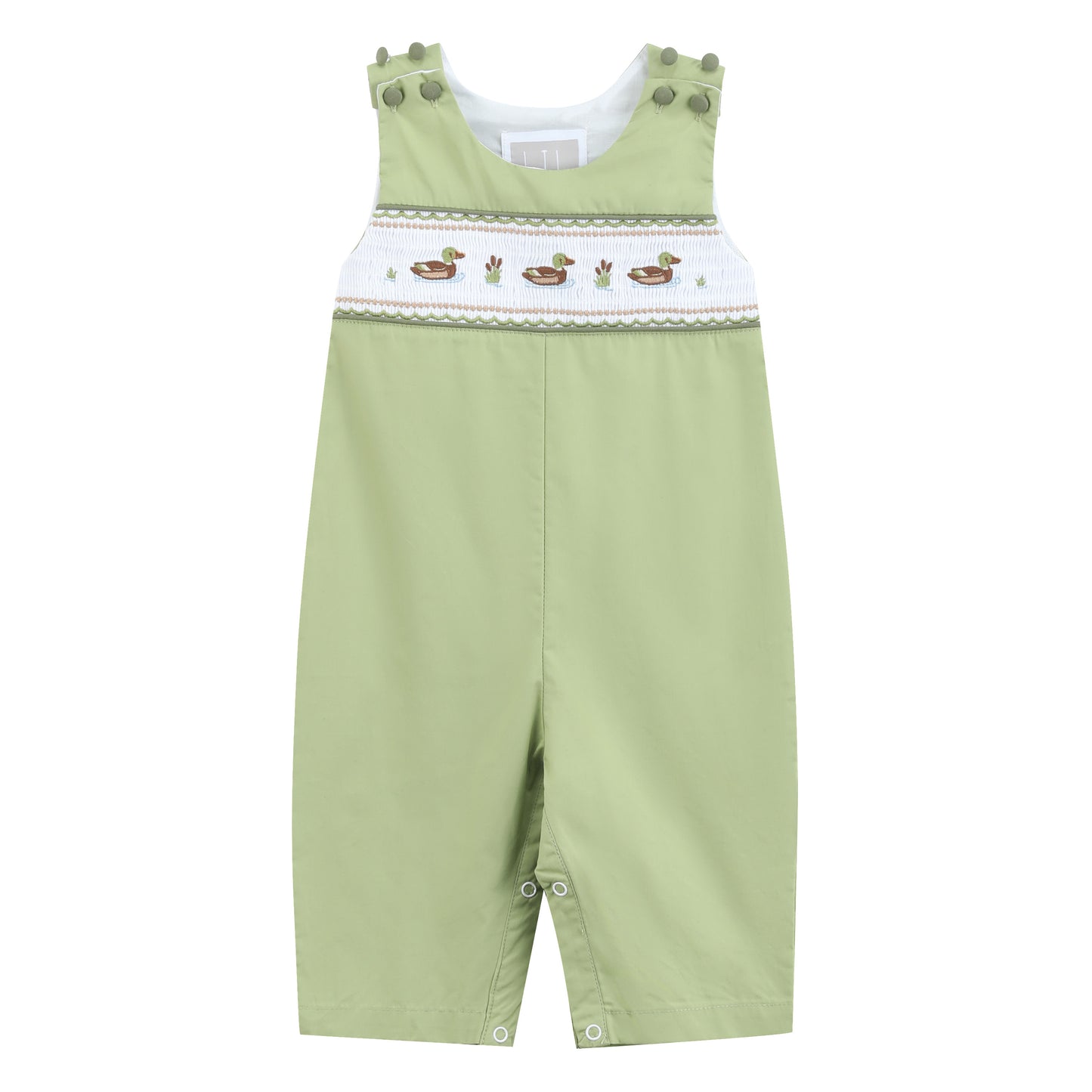 Pistachio Green Mallard Duck Smocked Longalls