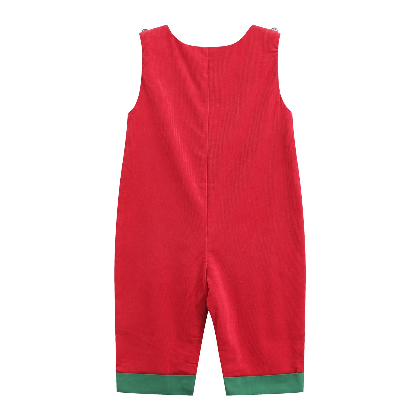 Red Corduroy Christmas Smocked Longalls