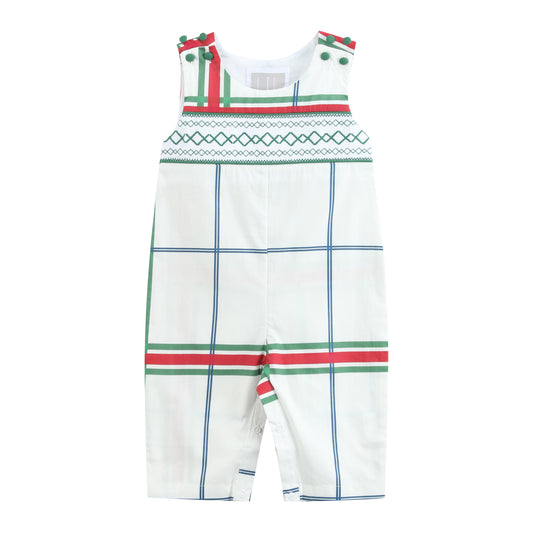 Christmas Plaid Smocked Longalls