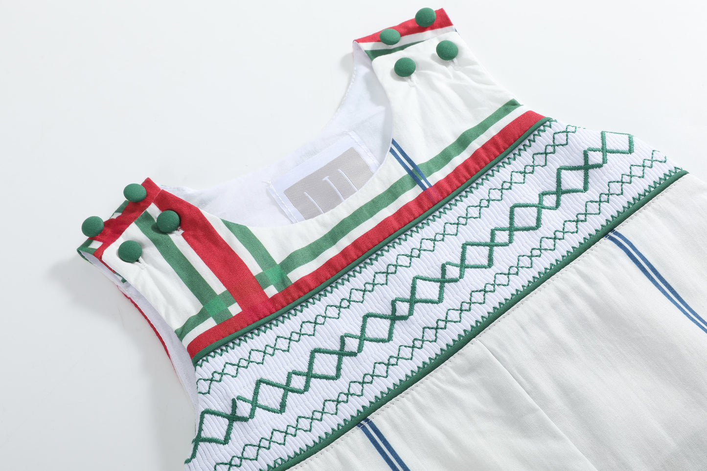 Christmas Plaid Smocked Longalls
