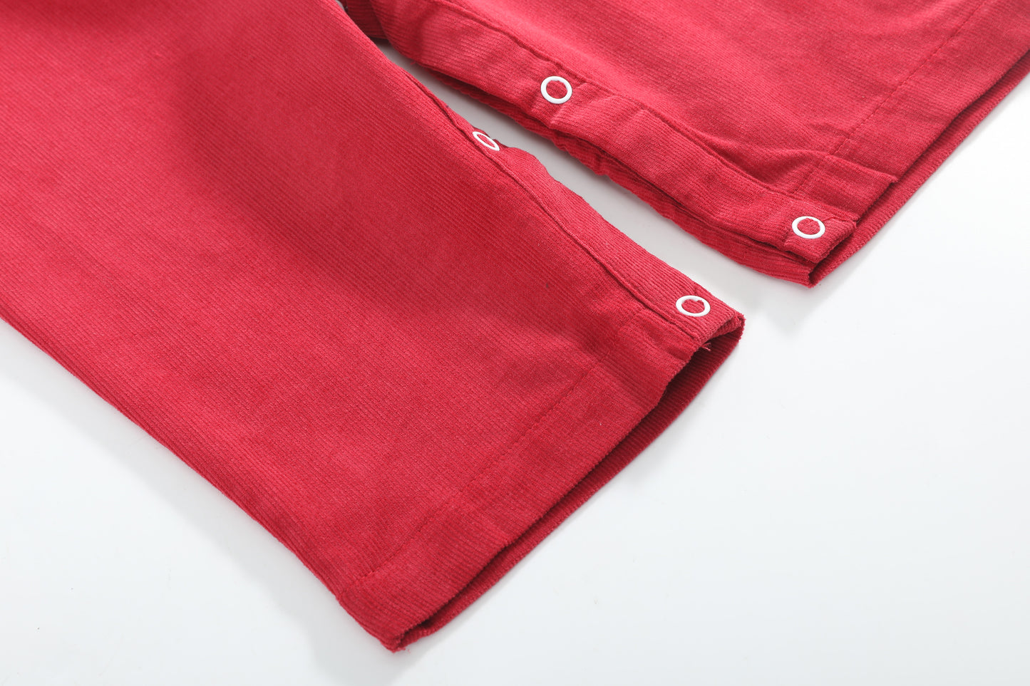 Red Corduroy Longalls with Christmas Trees