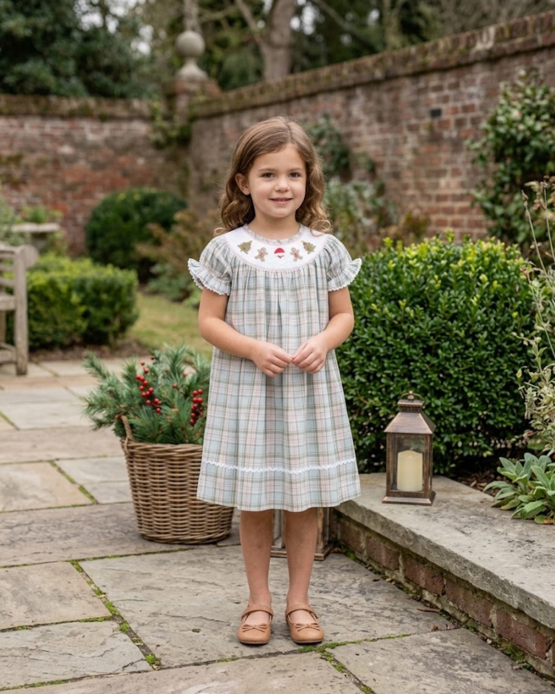 Pinkmas Plaid Christmas Smocked Bishop Dress