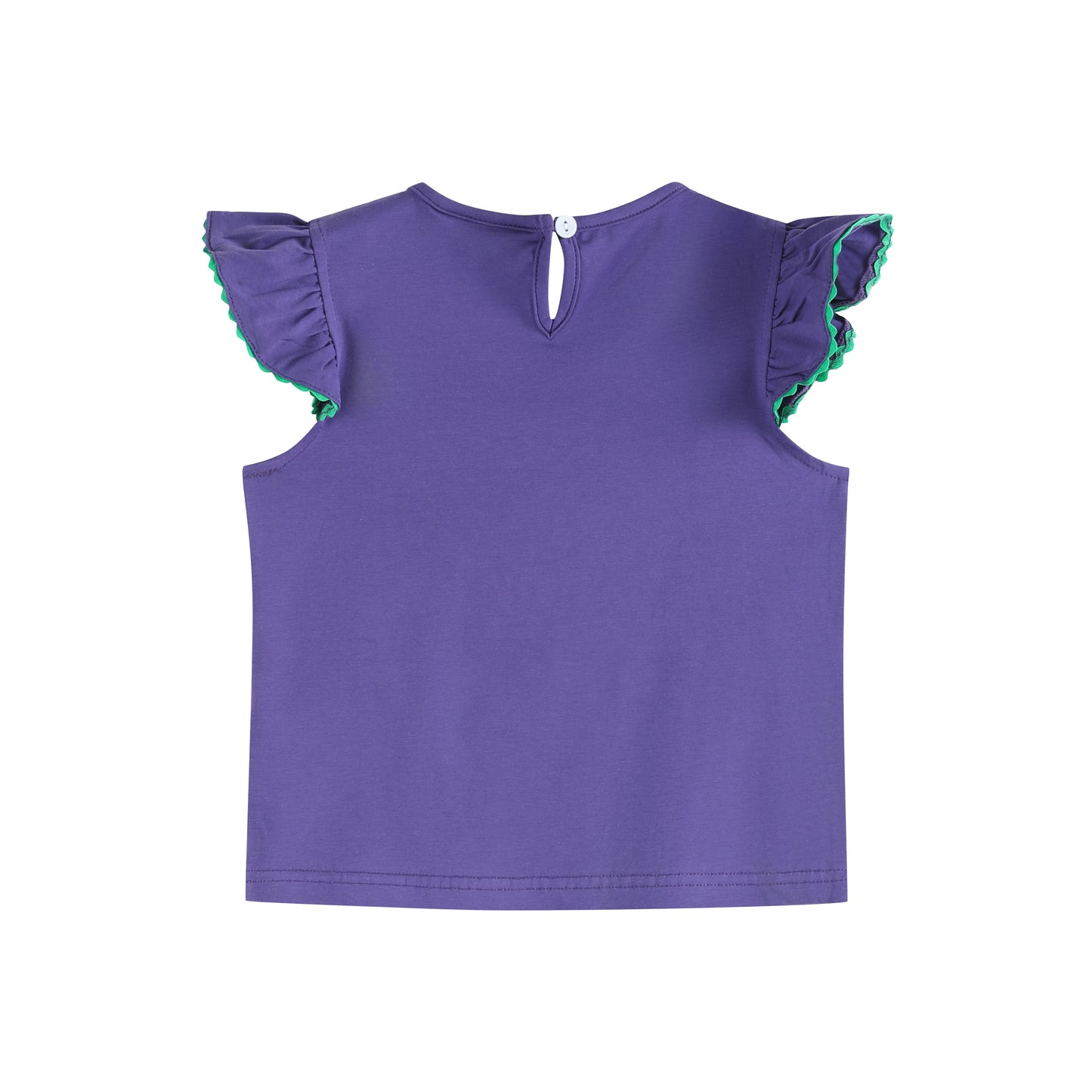 Purple Mardi Gras Applique Ruffle Shirt