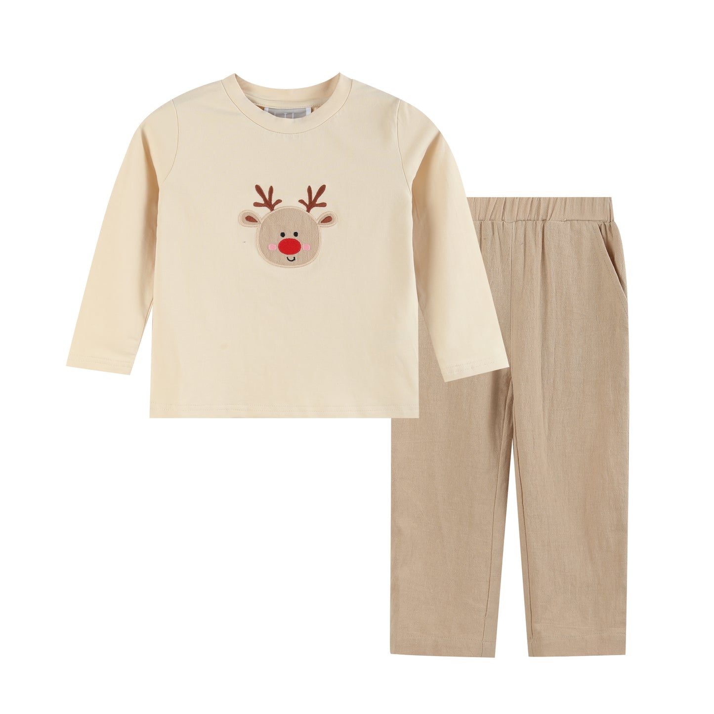 Light Brown Reindeer Shirt and Brown Pants